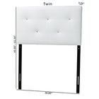 Baxton Studio Kirchem Modern and Contemporary White Faux Leather Upholstered Twin Size Headboard