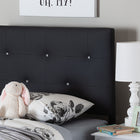 Baxton Studio Kirchem Modern and Contemporary Black Faux Leather Upholstered Twin Size Headboard 