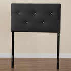 Baxton Studio Kirchem Modern and Contemporary Black Faux Leather Upholstered Twin Size Headboard