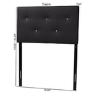 Baxton Studio Kirchem Modern and Contemporary Black Faux Leather Upholstered Twin Size Headboard