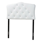 Baxton Studio Rita Modern and Contemporary White Faux Leather Upholstered Button-Tufted Scalloped Twin Size Headboard