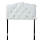 Baxton Studio Rita Modern and Contemporary White Faux Leather Upholstered Button-Tufted Scalloped Twin Size Headboard