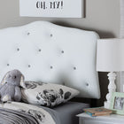 Baxton Studio Rita Modern and Contemporary White Faux Leather Upholstered Button-Tufted Scalloped Twin Size Headboard 