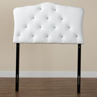 Baxton Studio Rita Modern and Contemporary White Faux Leather Upholstered Button-Tufted Scalloped Twin Size Headboard