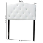 Baxton Studio Rita Modern and Contemporary White Faux Leather Upholstered Button-Tufted Scalloped Twin Size Headboard