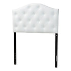 Baxton Studio Myra Modern and Contemporary White Faux Leather Upholstered Button-Tufted Scalloped Twin Size Headboard