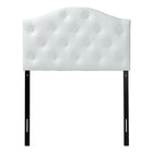 Baxton Studio Myra Modern and Contemporary White Faux Leather Upholstered Button-Tufted Scalloped Twin Size Headboard