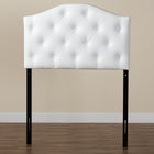 Baxton Studio Myra Modern and Contemporary White Faux Leather Upholstered Button-Tufted Scalloped Twin Size Headboard