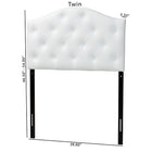 Baxton Studio Myra Modern and Contemporary White Faux Leather Upholstered Button-Tufted Scalloped Twin Size Headboard