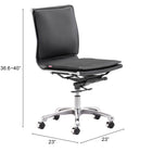 Zuo Lider Plus Armless Office Chair Black