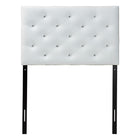 Baxton Studio Viviana Modern and Contemporary White Faux Leather Upholstered Button-Tufted Twin Size Headboard