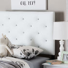 Baxton Studio Viviana Modern and Contemporary White Faux Leather Upholstered Button-Tufted Twin Size Headboard 