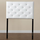 Baxton Studio Viviana Modern and Contemporary White Faux Leather Upholstered Button-Tufted Twin Size Headboard