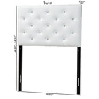 Baxton Studio Viviana Modern and Contemporary White Faux Leather Upholstered Button-Tufted Twin Size Headboard