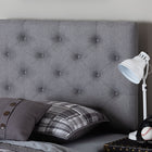 Baxton Studio Viviana Modern and Contemporary Grey Fabric Upholstered Button-Tufted Twin Size Headboard 