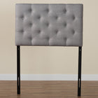Baxton Studio Viviana Modern and Contemporary Grey Fabric Upholstered Button-Tufted Twin Size Headboard