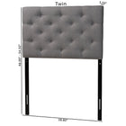 Baxton Studio Viviana Modern and Contemporary Grey Fabric Upholstered Button-Tufted Twin Size Headboard