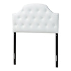 Baxton Studio Morris Modern and Contemporary White Faux Leather Upholstered Button-Tufted Scalloped Twin Size Headboard