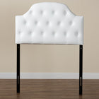 Baxton Studio Morris Modern and Contemporary White Faux Leather Upholstered Button-Tufted Scalloped Twin Size Headboard