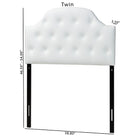 Baxton Studio Morris Modern and Contemporary White Faux Leather Upholstered Button-Tufted Scalloped Twin Size Headboard