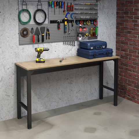 Manhattan Comfort Fortress Modern Garage Table in Charcoal Gray