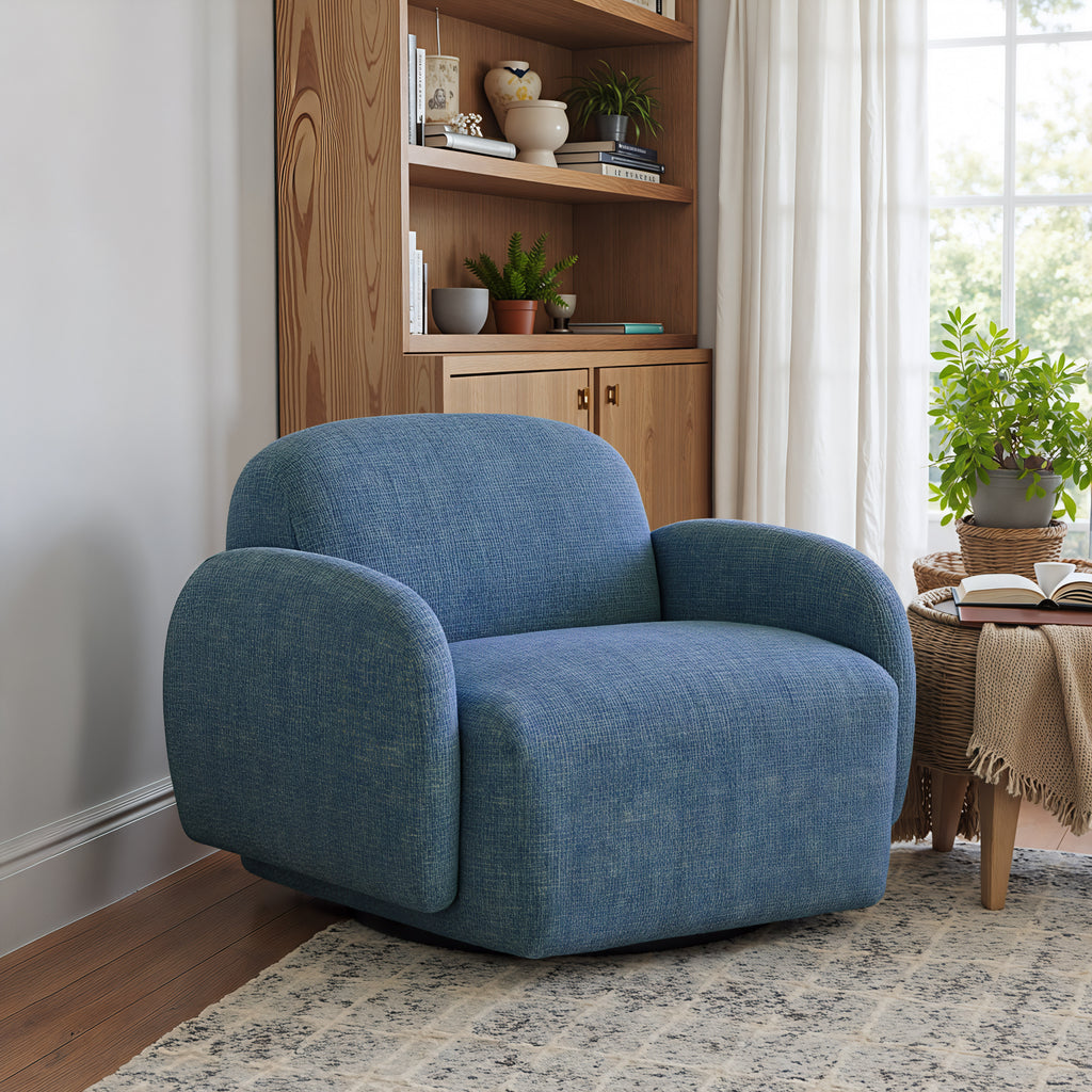 Zuo Cleo Swivel Chair Blue