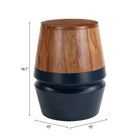 Zuo Tornos Side Table Walnut & Deep Blue