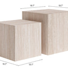 Zuo Cambro Coffee Table Set (2-Piece) Stone Beige