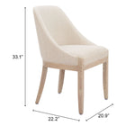 Zuo Calmo Dining Chair Beige