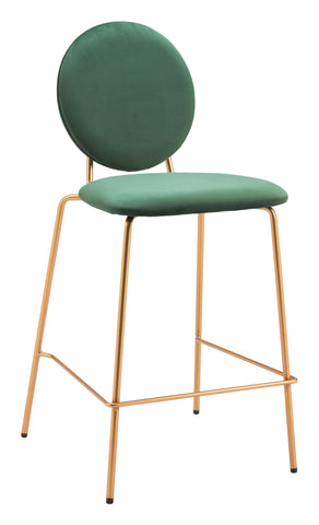 Zuo Odessa Counter Stool (Set of 2) Green & Gold