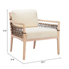 Zuo Wezly Accent Chair Ivory
