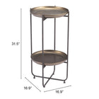 Zuo Bronson Accent Table Bronze