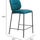 Zuo Plat Counter Stool (Set of 2) Green