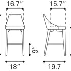 Zuo Moor Counter Stool Dark Gray