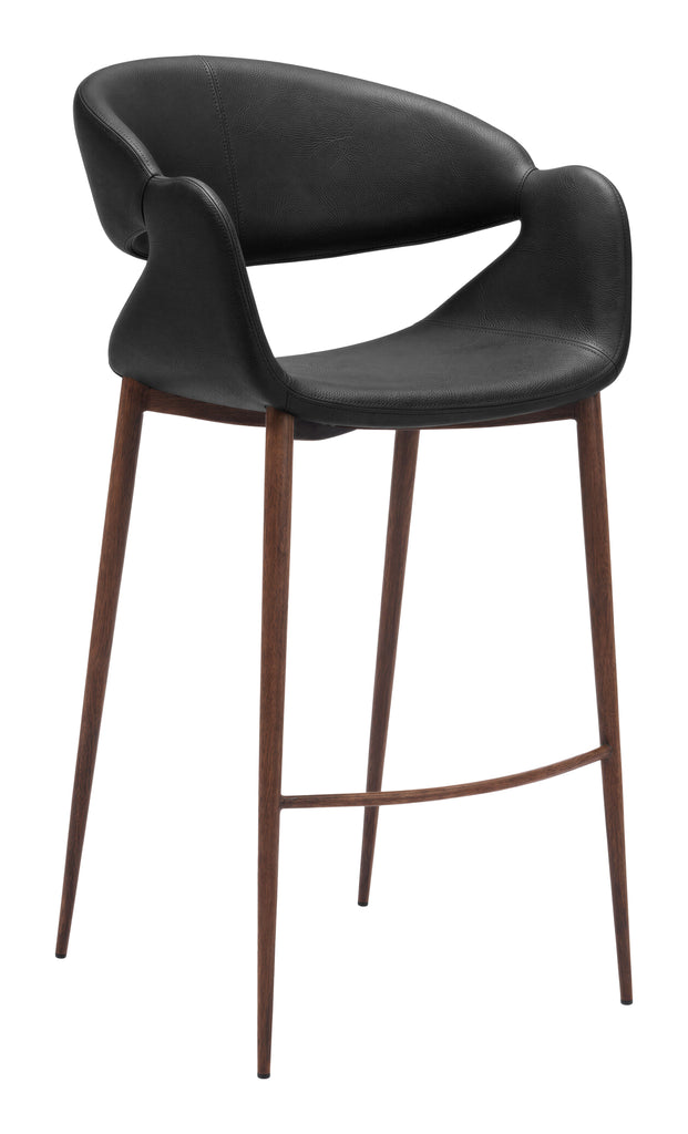 Zuo Limay Barstool Black & Walnut