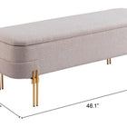 Zuo Lebreton Storage Bench Oatmeal Beige