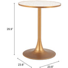 Zuo Bite Bistro Table Beige & Gold