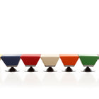 Manhattan Comfort Diamond Modern 7-Piece Accent Ottoman in Blue, Green, Orange, Purple, Red, Tan and Yellow
