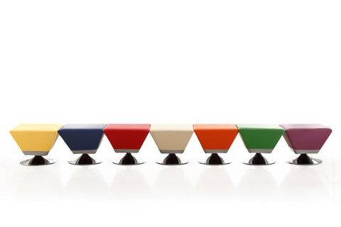 Manhattan Comfort Diamond Modern 7-Piece Accent Ottoman in Blue, Green, Orange, Purple, Red, Tan and Yellow