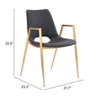 Zuo Desi Dining Chair (Set of 2) Black & Gold
