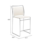 Zuo Verbena Counter Stool (Set of 2) Cream