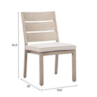 Zuo Reefline Armless Dining Chair (Set of 2) Gray