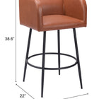 Zuo Horbat Barstool (Set of 2) Brown