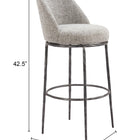 Zuo Nordhavn Swivel Barstool Gray