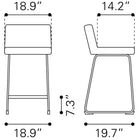 Zuo Pago Counter Stool (Set of 2) Brown