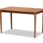 Baxton Studio Nexus Mid-Century Modern Gravel Fabric Upholstered and Walnut Brown Finished Wood 5-Piece Dining Set