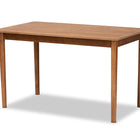 Baxton Studio Dorina Mid-Century Modern Gravel Fabric Upholstered and Walnut Brown Finished Wood 5-Piece Dining Set