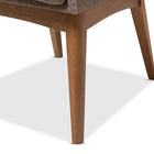 Baxton Studio Dorina Mid-Century Modern Gravel Fabric Upholstered and Walnut Brown Finished Wood 5-Piece Dining Set