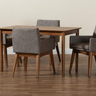 Baxton Studio Dorina Mid-Century Modern Gravel Fabric Upholstered and Walnut Brown Finished Wood 5-Piece Dining Set