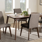 Baxton Studio Kimberly Mid-Century Modern Beige and Brown Fabric 5-Piece Dining Set